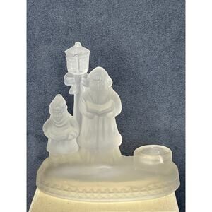 Vintage Centurion Collection Frosted Glass Carolers Candle Holder